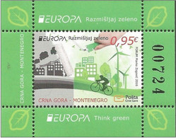 Europa Cept - 2016 - Montenegro - 1.Mini S/Sheet - (Think Green) ** MNH - 2016