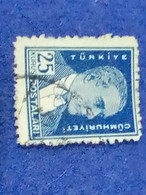 TÜRKİYE- 1930- 54-     25K    BİRİNCİ  ATATÜRK  DAMGALI - Gebruikt