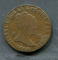 1838.ESPAÑA.MONEDA.ISABEL II- 8 MARAVEDIS.COBRE.SEGOVIA - Monnaies Provinciales