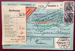 CHEMNITZ 1905 MEF Mi 91 I NACHNAHME ! Paketkarte>Nyon VD Schweiz (DR Brief Basel Zoll Germania Parcel Card Colis Postal - Storia Postale