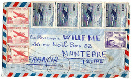 Chili --1960--Lettre SANTIAGO  Pour NANTERRE-92 (France) ..Belle Composition De Timbres (avions) ...cachet - Chili