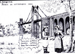 CPSM LANESTER ANNEE DU PATRIMOINE 1980 DESSIN ORIGINAL DE KHAMOUANE SITHONGSOUK A. LECLERE LANESTER - Lanester