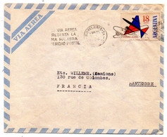 Argentine -1955--Lettre BUENOS AIRES  Pour NANTERRE-92 (France) ..timbre (avion ) Seul Sur Lettre..cachet - Brieven En Documenten