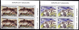 Europa Cept - 2017 - Turkey, Türkei - Block Of 4 Set With Corner - (Castles) ** MNH - 2017