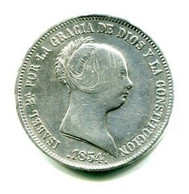 1854.ESPAÑA.MONEDA 20 REALES PLATA.ISABEL II. MADRID. 25,80 GR. MBC - Monedas Provinciales