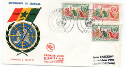 AFRIQUE = SENEGAL  / DAKAR 1962 = CACHET PREMIER JOUR + N° 210 / 212 = ADMISSION A L' ONU - Sénégal (1960-...)