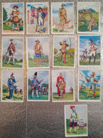 13 Vignette Image Panini Uniformes Militaires à Travers Les Siècles Chocolat CIBON - Chocolat