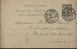 ! Ganzsache Sage Frankreich An Arthur Maury, Briefmarkenhändler In Paris, 1898, Philately - 1876-1898 Sage (Tipo II)