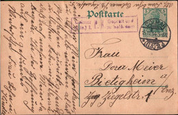 ! Lot Von 3 Ganzsachen 1914 Aus Colmar Im Elsaß Mit Zensurstempel , Censure, Gelaufen Nach Bietigheim - Covers & Documents