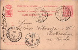 ! 1889 Ganzsache Aus Diekirch In Luxemburg, Luxemborg - Postwaardestukken