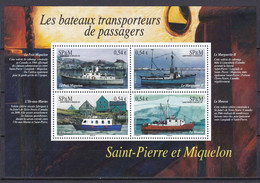 PM-514 – ST PIERRE & MIQUELON – BLOCKS - 2007 – PASSENGER  BOATS – Y&T # 12 MNH 8,80 € - Blokken & Velletjes