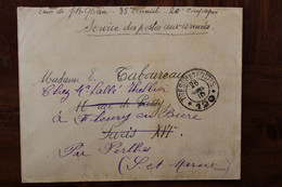 1915 35e Colonial Fleury En Bière SP 120 Cover WW1 WK1 FM - Guerre De 1914-18