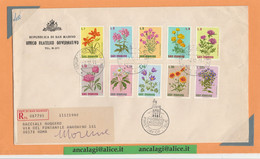 SAN MARINO 1971- St.Post.035 - Busta FDC Raccomandata, Serie Di 10v. "FIORI" 4^ Emissione - Vedi Descrizione - - Briefe U. Dokumente