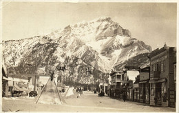 Canada, BANFF, Alberta, Avenue With Tipi, British Flag (1920s) RPPC Postcard - Banff