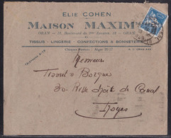 Judaica Jewish Judaisme Cover Oran Algeria Algerie 1938 - ELIE COHEN MAISON MAXIM - Judaísmo