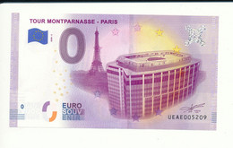 Billet Touristique  0 Euro  - TOUR MONTPARNASSE - PARIS - UEAE - 2020-5 - N° 5209 - Autres & Non Classés