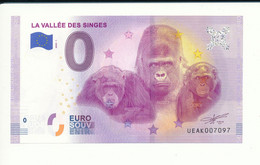 Billet Touristique  0 Euro  - LA VALLÉE DES SINGES  - UEAK - 2020-1 - N° 7097 - Billet épuisé - Autres & Non Classés