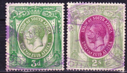 23-041 South Africa Revenue Stamps 3d And 2 Sh Used O - Timbres-taxe