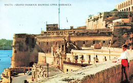 Malte Malta Valletta La Valette Grand Harbour Showing Upper Barracca - Malte