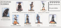 Fève Porcelaine Plate : LES STATUES CELEBRES  : Série De 8 Fèves : Nordia 1995 - Regions