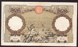 ITALIA - REGNO 100 LIRE (CAPRANESI - FASCIO) 1938  P-55b.5 VG - 100 Liras