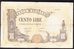 ITALIA - REGNO 100 LIRE  1943  P-67a   VG - 100 Lire