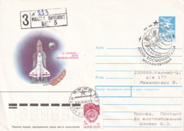 Russia Ussr 1990 Space Postal Cover Day Cosmonautic Buran Lithuanian Cosmonaut Stankevicius Kaunas Lithuania - Covers & Documents