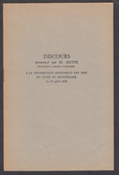 VIEUX PAPIERS  - LYCEE DE MONTPELLIER 34 HERAULT - DISTRIBUTION DES PRIX 1952 - DISCOURS DE M. MUTTE - Diplomi E Pagelle
