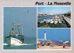 16888 PORT LA NOUVELLE  Chalutier Rentrant Au Port, Le Port, La Plage, Le Phare,   ( 2 Scans) 11 Aude - Port La Nouvelle