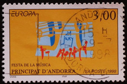 ANDORRE FR 1998 N°504 Oblitéré - 3F - EUROPA - MUSIQUE - USED - Oblitérés