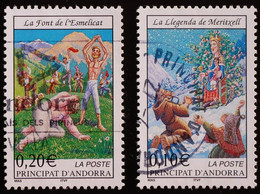 ANDORRE FR 2002 N°559-560 Oblitérés - 0.10€ - 0.20€ Légendes Meritxell-Font Esmelicat - USED - Used Stamps