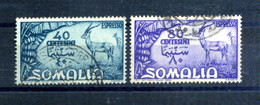 1950 Somalia AFIS ESPRESSI E1/E2 USATI, Gazzella Di Grant - Somalië (AFIS)