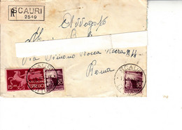 ITALIA  1947 - Espresso - Raccomandata Da Scauri (Littoria)  A Roma - Correo Urgente/neumático