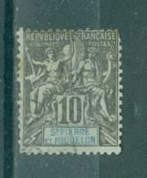SAINT-PIERRE ET MIQUELON - N°63  Oblitéré. Papier Teinté. (dent Courte Coin Droit Haut) - Used Stamps
