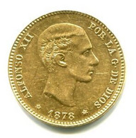 1878.ESPAÑA.MONEDA ORO.25 PTS.ALFONSO XII.DEM. (*18-78) 8,06 GR. EBC+ - Monete Provinciali