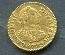 1773.ESPAÑA.MONEDA.CARLOS III. 1/2 ESCUDO DE ORO(1,75GR.) MADRID.MBC+ - Provinciale Munten