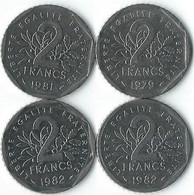 MT225 - FRANKRIJK - FRANCE - 4 X 2 FRANCS - 1979 - 1981 - 1982 - - 2 Francs