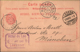 ! Lot Von 6 Ganzsachen Aus Luzern, Schweiz, 1902-1907, U.a. Abs. Stempel Hotel St. Gotthard, Bestellung Für Zahnstocher - Entiers Postaux