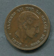 1879.ESPAÑA.MONEDA.GOBIERNO PROVISIONAL.5 CTS.COBRE.ALFONSO XII..MBC - Monedas Provinciales