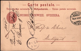 ! Lot Von 5 Ganzsachen Aus Zürich, Schweiz, 1880-1904 - Ganzsachen