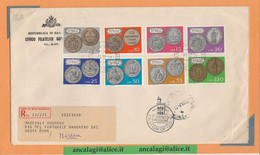 SAN MARINO 1972 - St.Post.040 - Busta FDC Raccomandata, "MONETE DELLA REPUBBLICA" Serie Di 8v. - Vedi Descrizione - - Cartas & Documentos