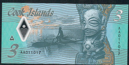 COOK ISLANDS NLP 3 DOLLARS 2021    #AA       UNC. - Islas Cook