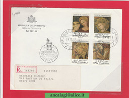 SAN MARINO 1973 - St.Post.043 - Busta FDC Raccomandata, "GENTILE DA FABRIANO" Serie Di 4v. - Vedi Descrizione - - Storia Postale