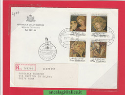 SAN MARINO 1973 - St.Post.043 - Busta FDC Raccomandata, "GENTILE DA FABRIANO" Serie Di 4v. - Vedi Descrizione - - Cartas & Documentos