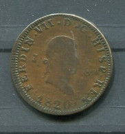 1820.ESPAÑA.MONEDA.FERNANDO VII-8 MARAVEDIS DE COBRE.CECAC JUBIA. - Monete Provinciali