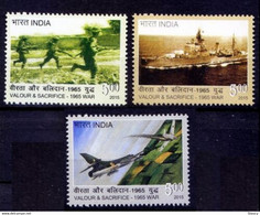 INDIA 2015 Valour & Sacrifice, 1965 India Pakistan War Soldiers 3v Stamp Set MNH P.O Fresh & Fine - Other & Unclassified