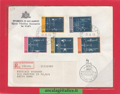 SAN MARINO 1973 - St.Post.044 - Busta FDC Raccomandata, "DISEGNI DI AEROPLANI" Serie Di 5v. - Vedi Descrizione - - Covers & Documents