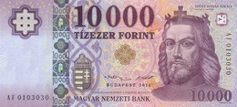 HUNGARY 10000 FORINT 2014 P 206a FIRST DATE UNC SC NUEVO - Hongrie