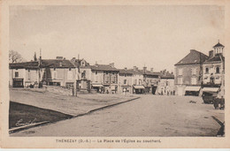 (79) THENEZAY . La Place De L'Eglise Au Coucher - Thenezay