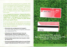 TICKETS METRO BUS & ENCART PUBLICITAIRE TCL TRANSPORT EN COMMUN LYONNAIS SEMAINE MOBILITE 2011 AVEC 2 TICKETS - Europa